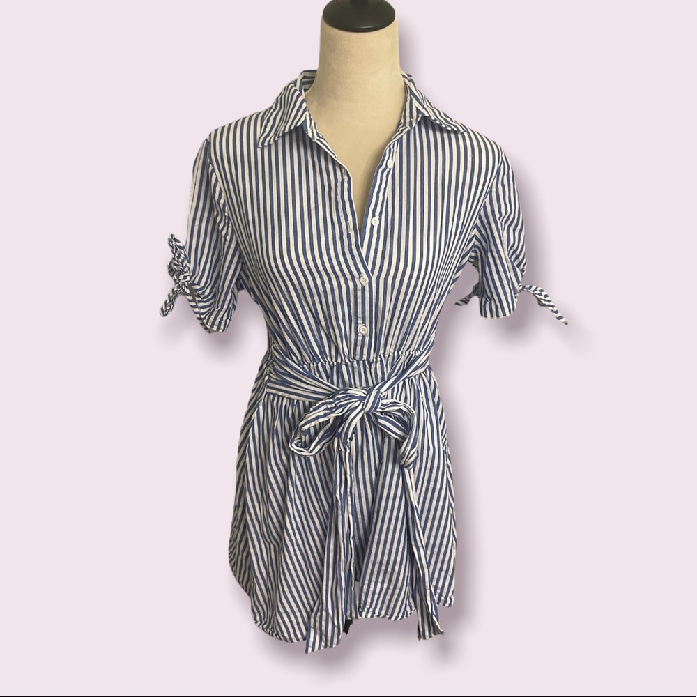 Striped Dress with tie waist - nautical